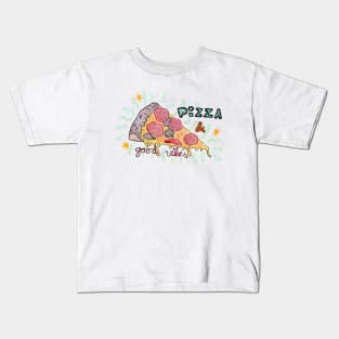 Pizza food and good vibes Kids T-Shirt